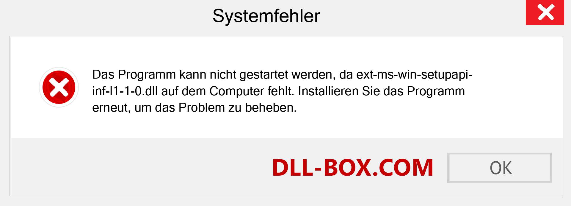 ext-ms-win-setupapi-inf-l1-1-0.dll-Datei fehlt?. Download für Windows 7, 8, 10 - Fix ext-ms-win-setupapi-inf-l1-1-0 dll Missing Error unter Windows, Fotos, Bildern