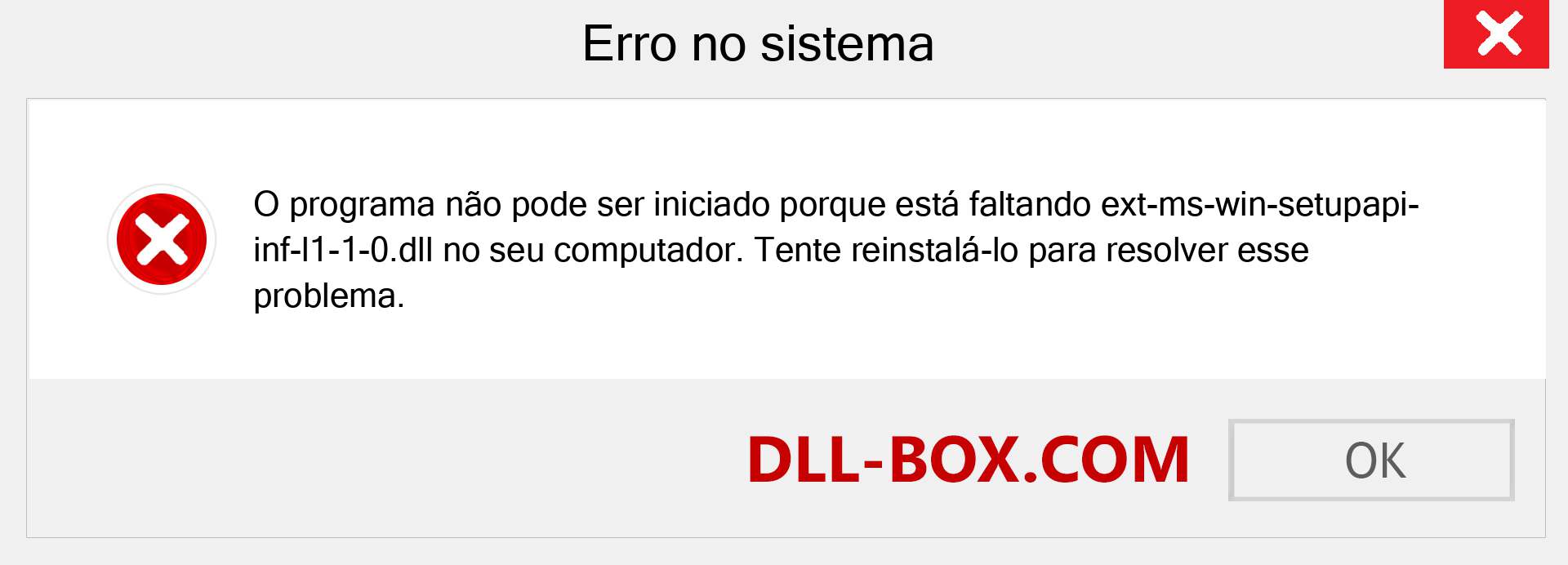 Arquivo ext-ms-win-setupapi-inf-l1-1-0.dll ausente ?. Download para Windows 7, 8, 10 - Correção de erro ausente ext-ms-win-setupapi-inf-l1-1-0 dll no Windows, fotos, imagens